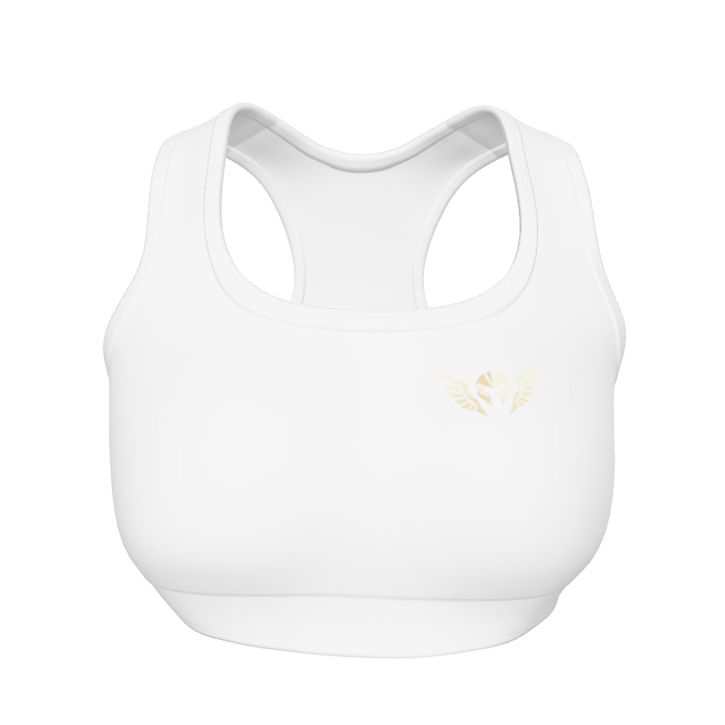 Valkyria Sports Bra — “Fearless” Motivo Nero-Oro